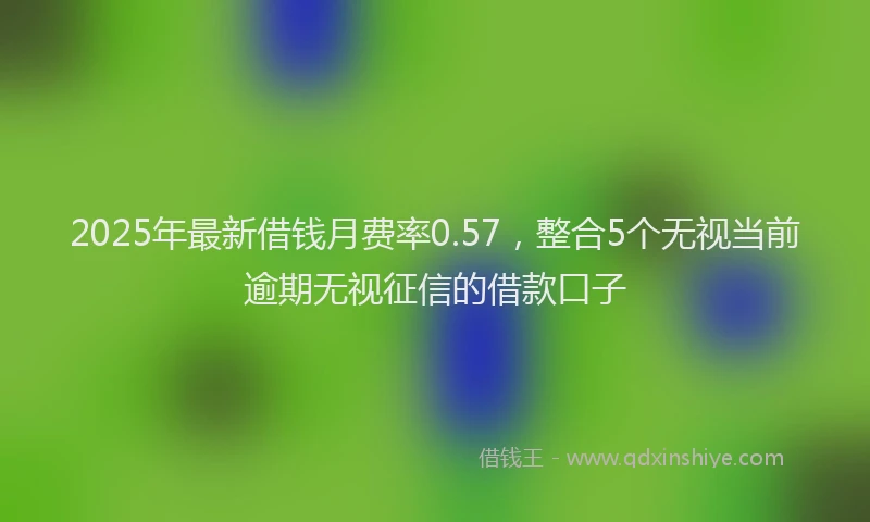 2025年最新借钱月费率0.57，整合5个无视当前逾期无视征信的借款口子