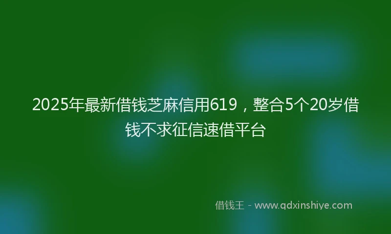 2025年最新借钱芝麻信用619，整合5个20岁借钱不求征信速借平台