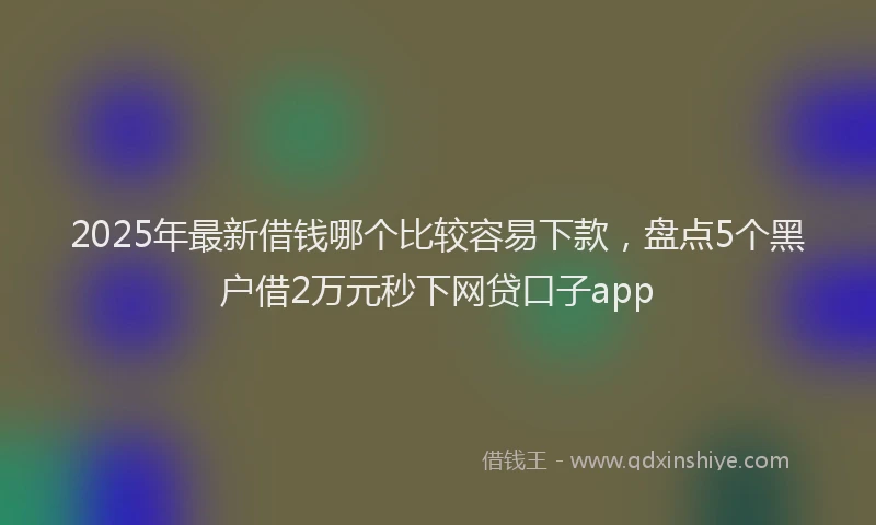 2025年最新借钱哪个比较容易下款，盘点5个黑户借2万元秒下网贷口子app