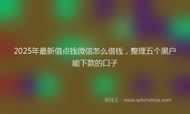 2025年最新借点钱微信怎么借钱，整理五个黑户能下款的口子