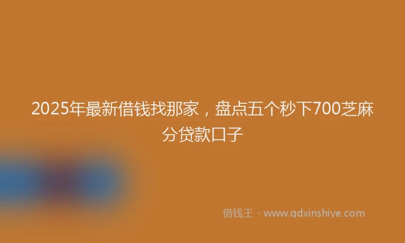 2025年最新借钱找那家，盘点五个秒下700芝麻分贷款口子