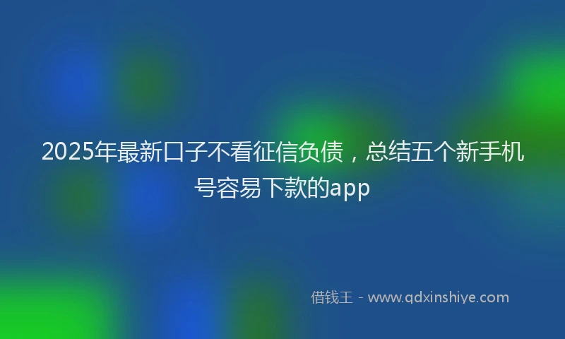 2025年最新口子不看征信负债，总结五个新手机号容易下款的app