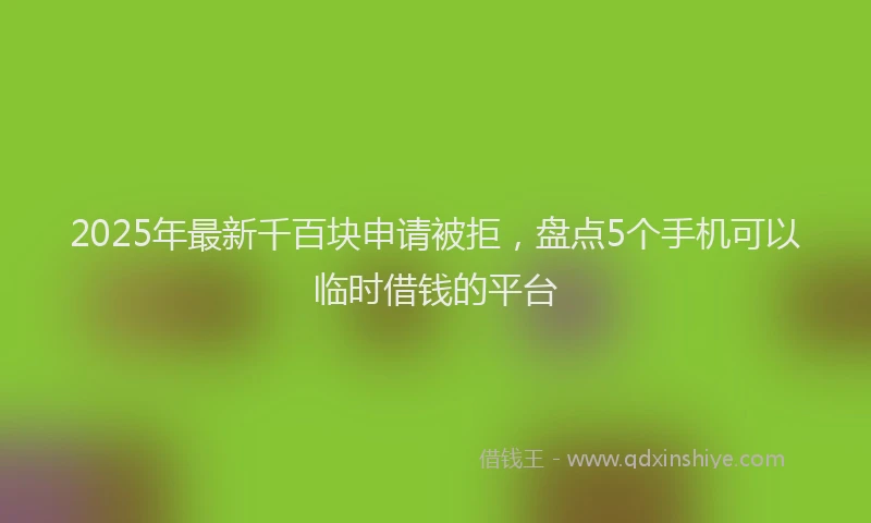 2025年最新千百块申请被拒，盘点5个手机可以临时借钱的平台