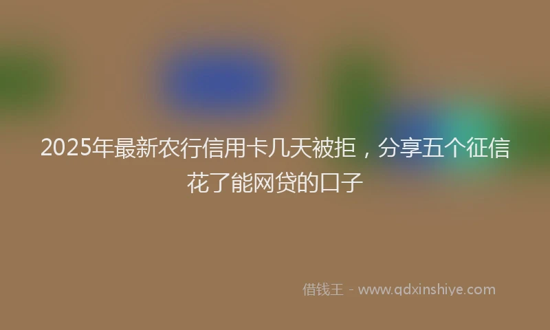 2025年最新农行信用卡几天被拒，分享五个征信花了能网贷的口子