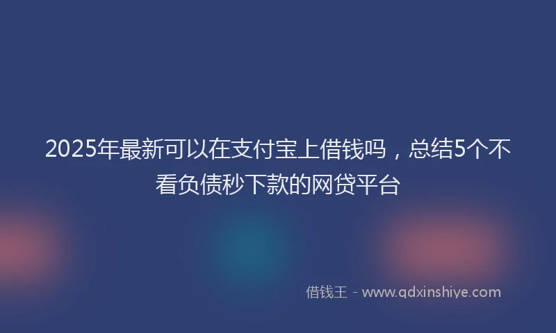 2025年最新可以在支付宝上借钱吗，总结5个不看负债秒下款的网贷平台