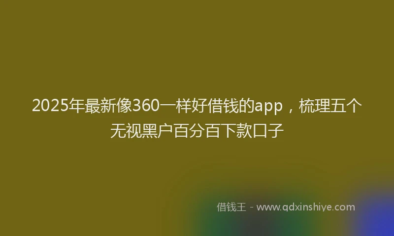 2025年最新像360一样好借钱的app，梳理五个无视黑户百分百下款口子