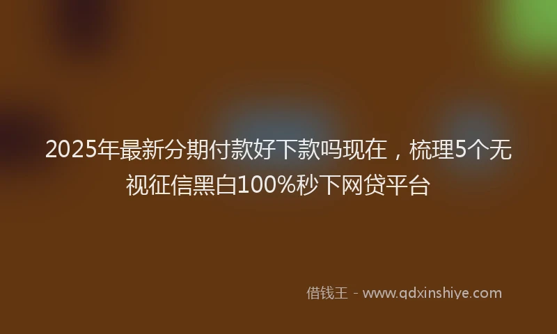 2025年最新分期付款好下款吗现在，梳理5个无视征信黑白100%秒下网贷平台