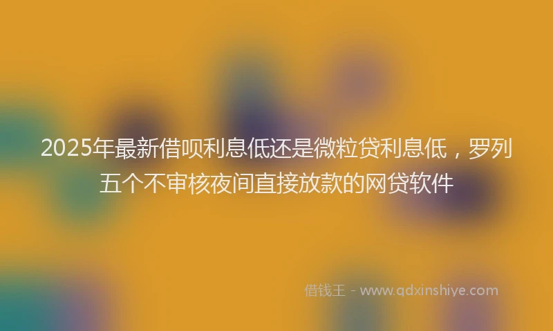 2025年最新借呗利息低还是微粒贷利息低，罗列五个不审核夜间直接放款的网贷软件