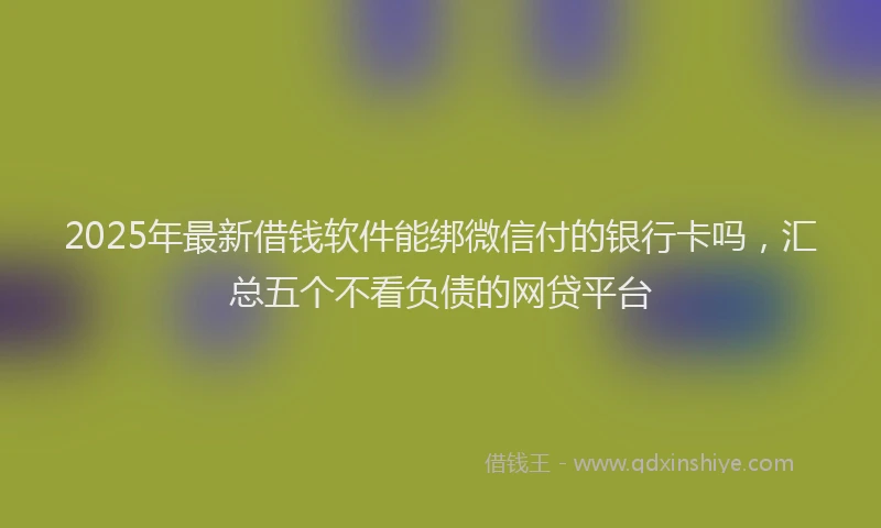 2025年最新借钱软件能绑微信付的银行卡吗，汇总五个不看负债的网贷平台