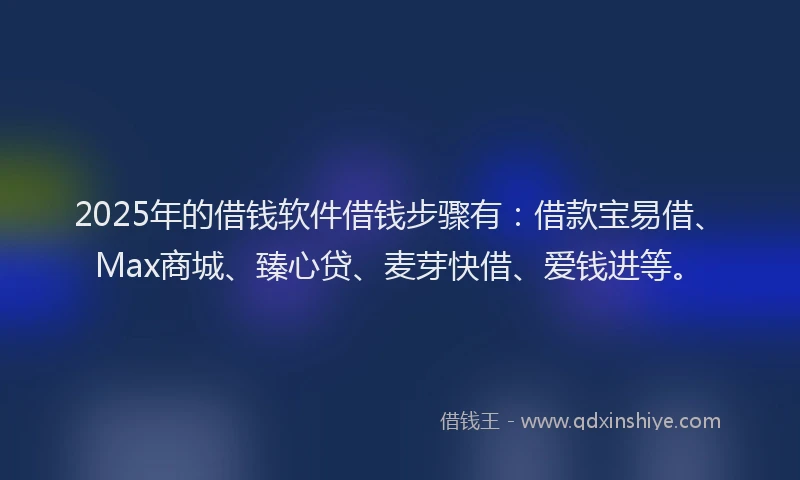 2025年的借钱软件借钱步骤有：借款宝易借、Max商城、臻心贷、麦芽快借、爱钱进等。