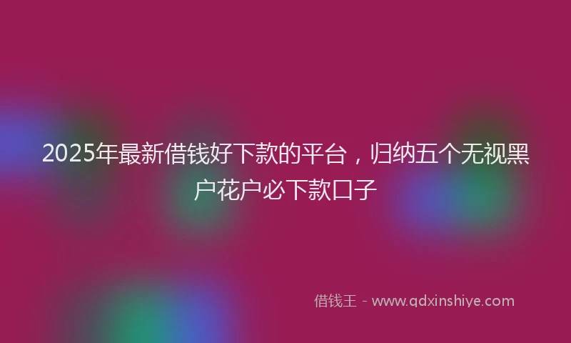 2025年最新借钱好下款的平台，归纳五个无视黑户花户必下款口子