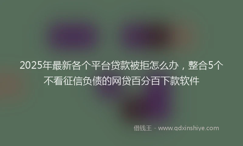 2025年最新各个平台贷款被拒怎么办，整合5个不看征信负债的网贷百分百下款软件