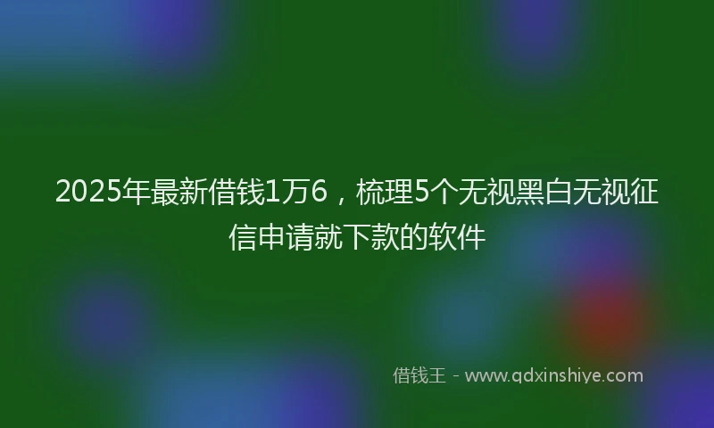 2025年最新借钱1万6，梳理5个无视黑白无视征信申请就下款的软件