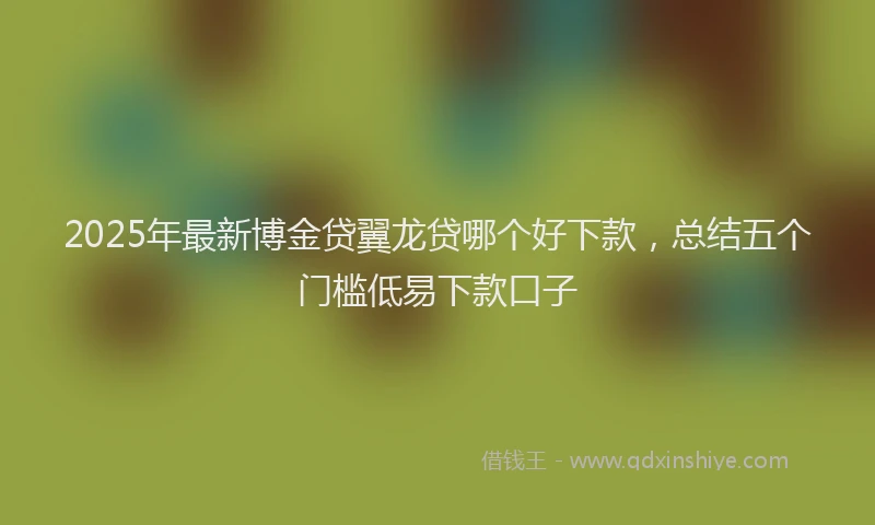 2025年最新博金贷翼龙贷哪个好下款，总结五个门槛低易下款口子