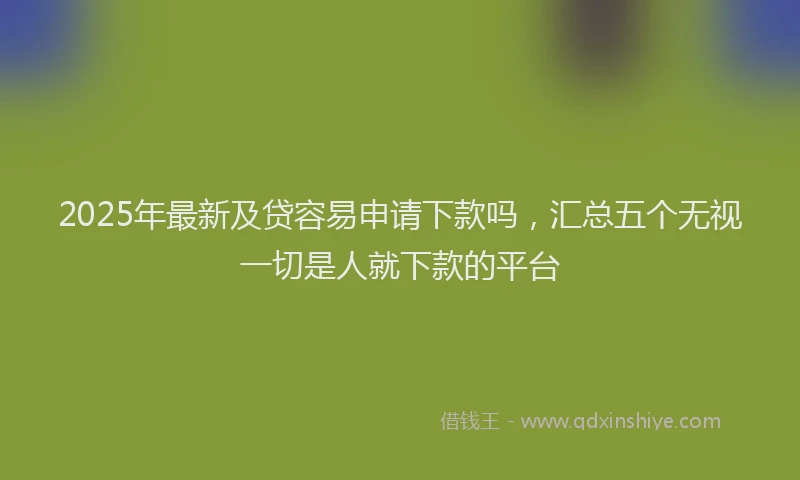2025年最新及贷容易申请下款吗，汇总五个无视一切是人就下款的平台