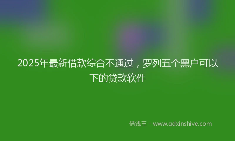 2025年最新借款综合不通过，罗列五个黑户可以下的贷款软件