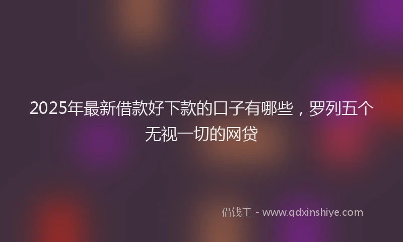 2025年最新借款好下款的口子有哪些，罗列五个无视一切的网贷