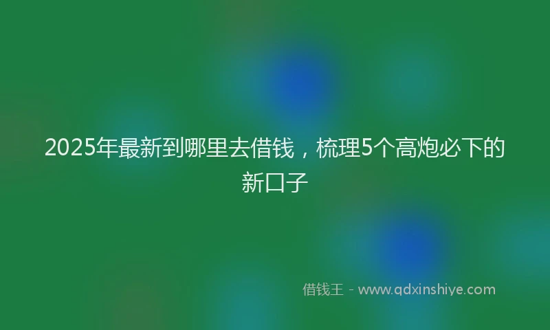 2025年最新到哪里去借钱，梳理5个高炮必下的新口子