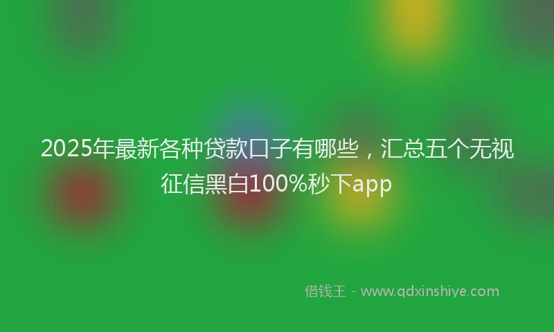 2025年最新各种贷款口子有哪些，汇总五个无视征信黑白100%秒下app