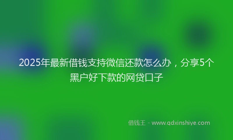 2025年最新借钱支持微信还款怎么办，分享5个黑户好下款的网贷口子