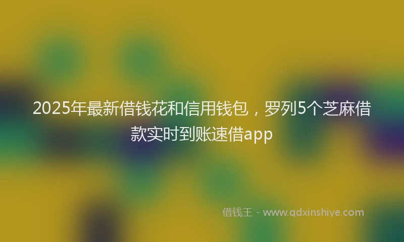 2025年最新借钱花和信用钱包，罗列5个芝麻借款实时到账速借app