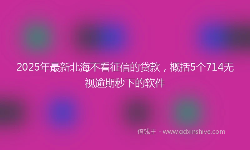 2025年最新北海不看征信的贷款，概括5个714无视逾期秒下的软件