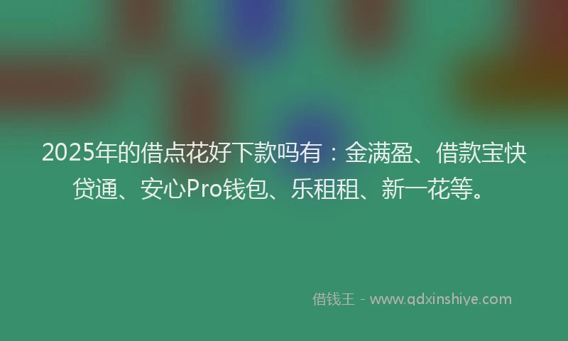 2025年的借点花好下款吗有：金满盈、借款宝快贷通、安心Pro钱包、乐租租、新一花等。