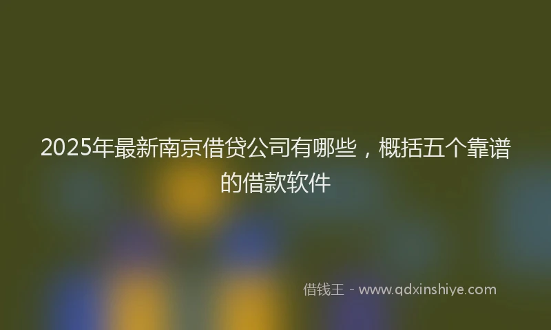 2025年最新南京借贷公司有哪些，概括五个靠谱的借款软件
