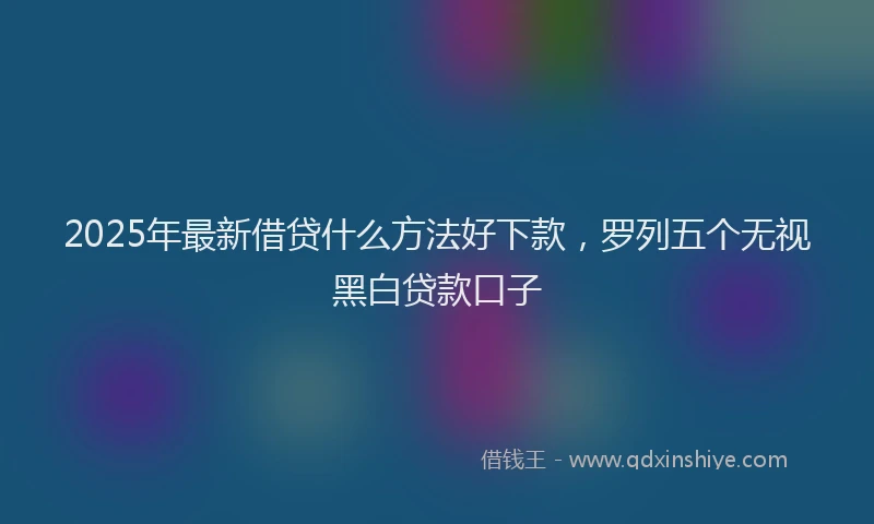 2025年最新借贷什么方法好下款，罗列五个无视黑白贷款口子