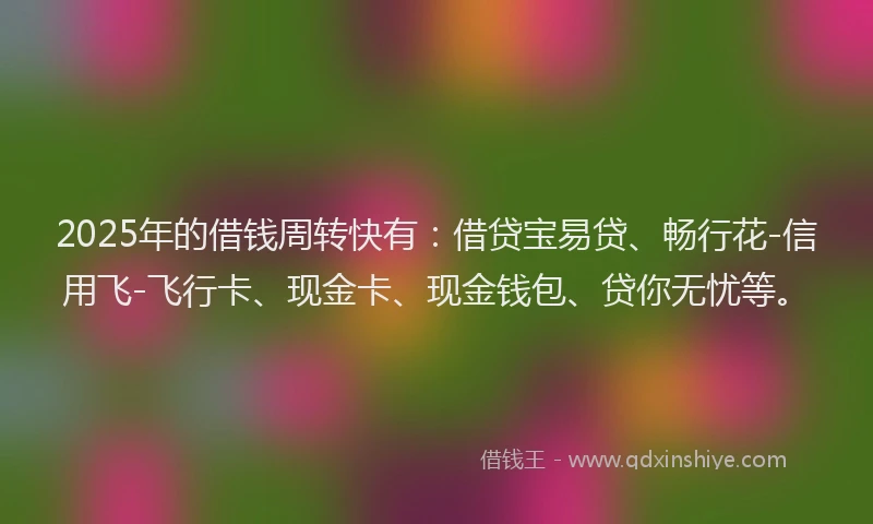 2025年的借钱周转快有：借贷宝易贷、畅行花-信用飞-飞行卡、现金卡、现金钱包、贷你无忧等。