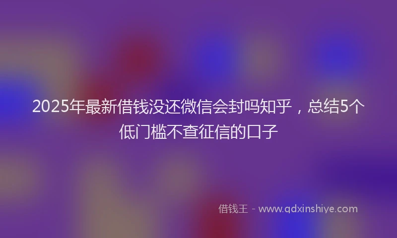 2025年最新借钱没还微信会封吗知乎，总结5个低门槛不查征信的口子