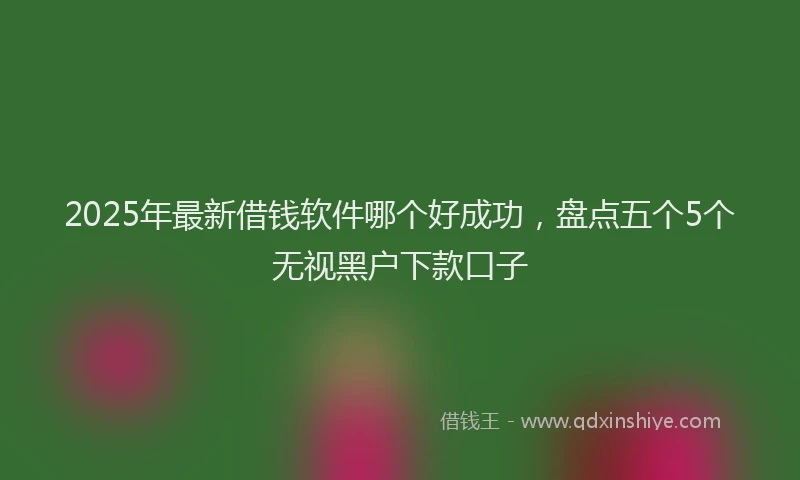 2025年最新借钱软件哪个好成功，盘点五个5个无视黑户下款口子
