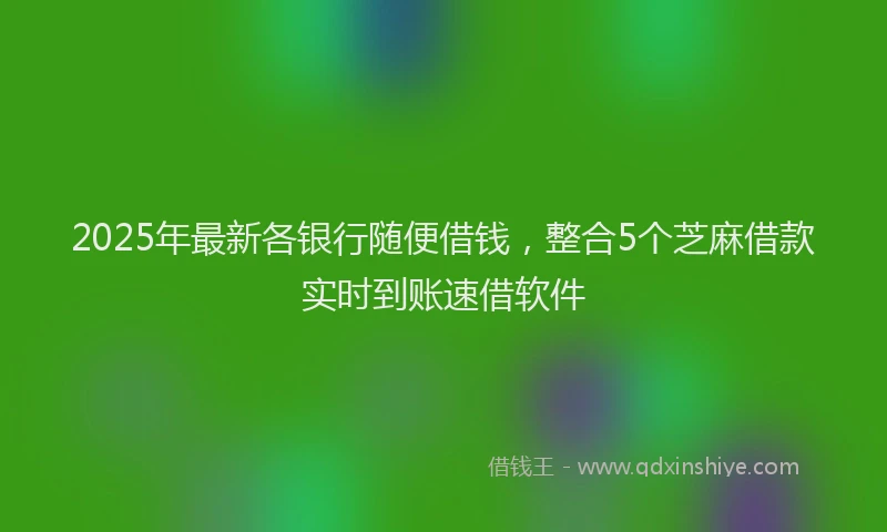 2025年最新各银行随便借钱，整合5个芝麻借款实时到账速借软件