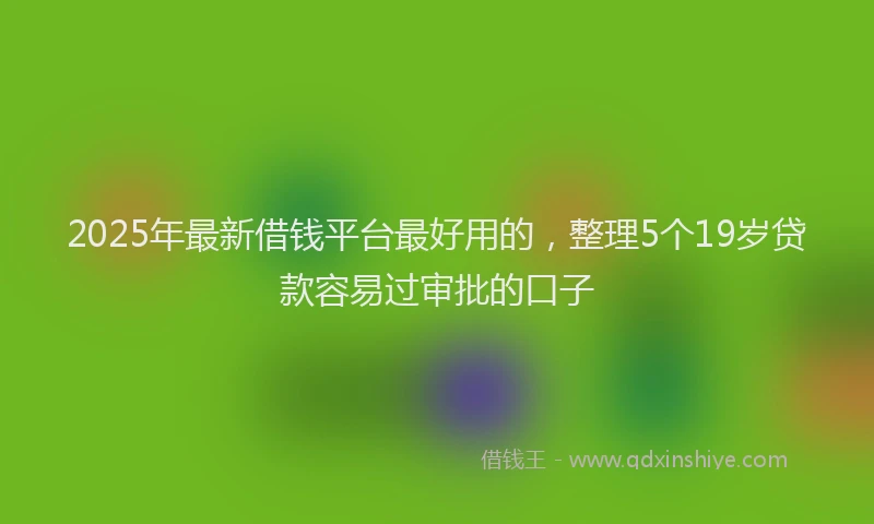 2025年最新借钱平台最好用的，整理5个19岁贷款容易过审批的口子