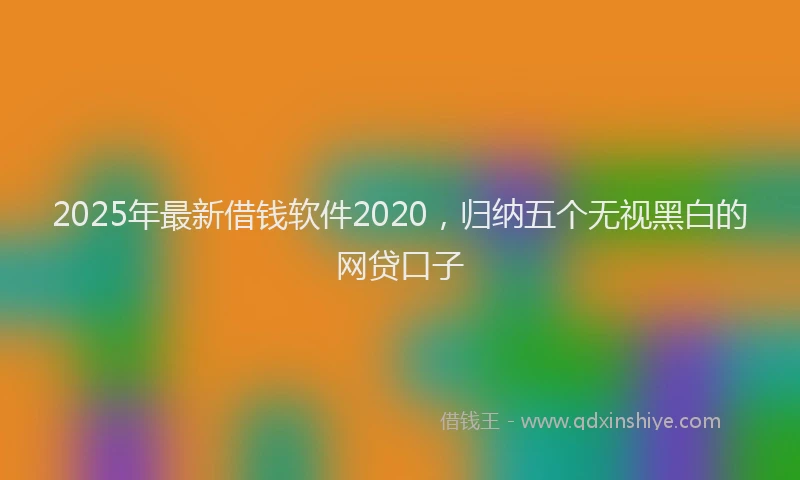 2025年最新借钱软件2020，归纳五个无视黑白的网贷口子