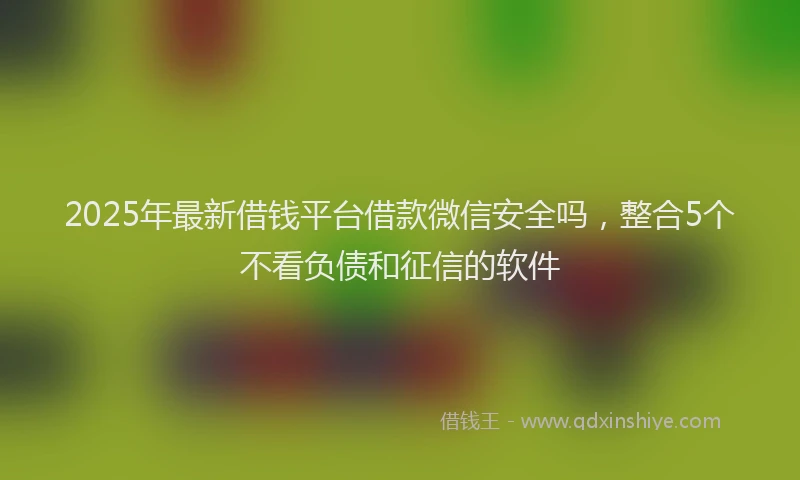 2025年最新借钱平台借款微信安全吗，整合5个不看负债和征信的软件