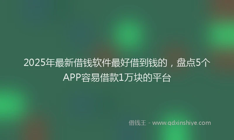 2025年最新借钱软件最好借到钱的，盘点5个APP容易借款1万块的平台