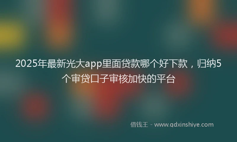 2025年最新光大app里面贷款哪个好下款，归纳5个审贷口子审核加快的平台