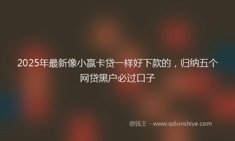 2025年最新像小赢卡贷一样好下款的，归纳五个网贷黑户必过口子