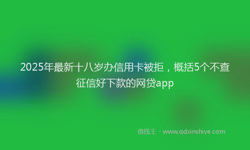 2025年最新十八岁办信用卡被拒，概括5个不查征信好下款的网贷app