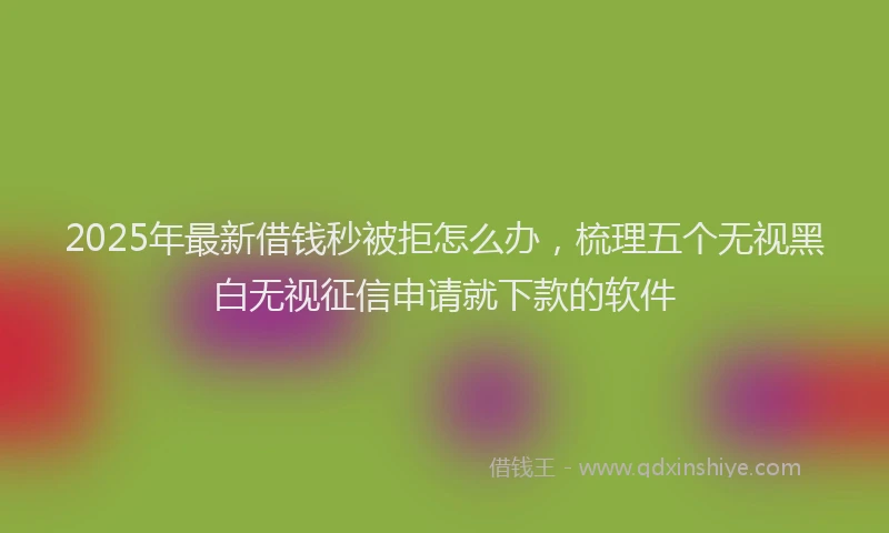 2025年最新借钱秒被拒怎么办，梳理五个无视黑白无视征信申请就下款的软件