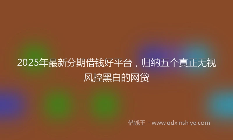 2025年最新分期借钱好平台，归纳五个真正无视风控黑白的网贷