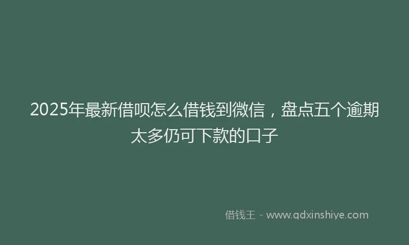 2025年最新借呗怎么借钱到微信，盘点五个逾期太多仍可下款的口子