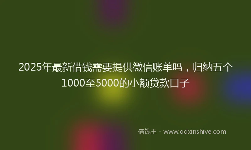 2025年最新借钱需要提供微信账单吗，归纳五个1000至5000的小额贷款口子
