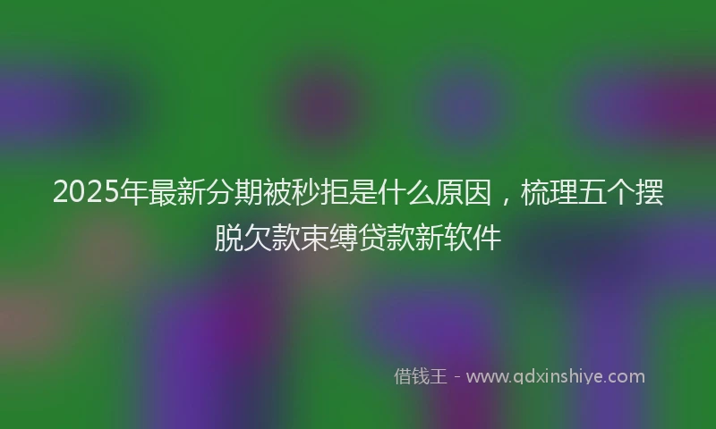 2025年最新分期被秒拒是什么原因，梳理五个摆脱欠款束缚贷款新软件