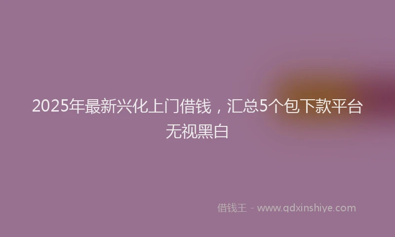 2025年最新兴化上门借钱，汇总5个包下款平台无视黑白