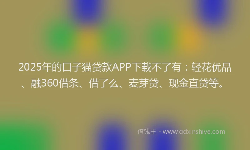 2025年的口子猫贷款APP下载不了有：轻花优品、融360借条、借了么、麦芽贷、现金直贷等。