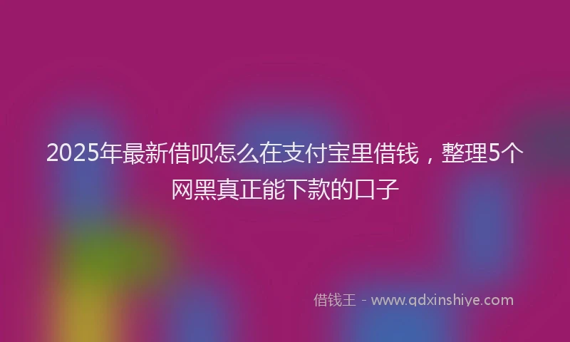 2025年最新借呗怎么在支付宝里借钱，整理5个网黑真正能下款的口子
