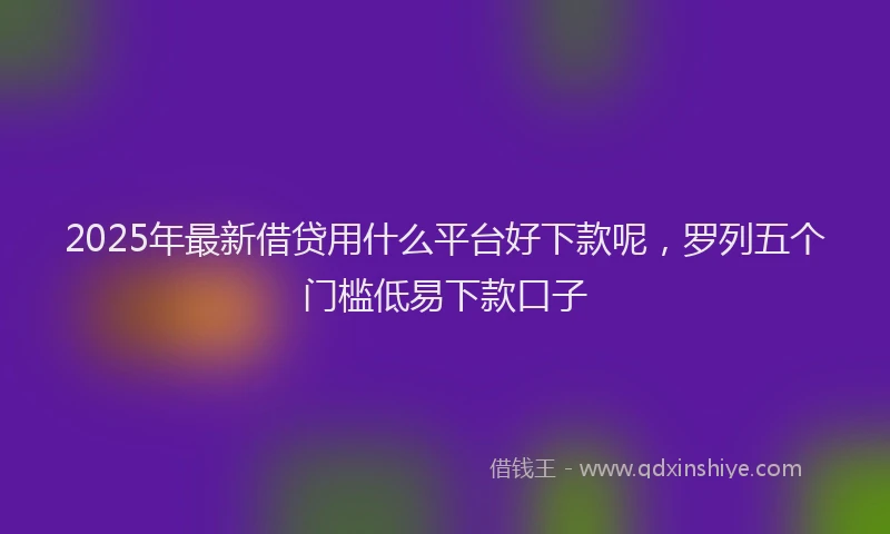 2025年最新借贷用什么平台好下款呢，罗列五个门槛低易下款口子