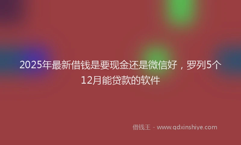 2025年最新借钱是要现金还是微信好，罗列5个12月能贷款的软件